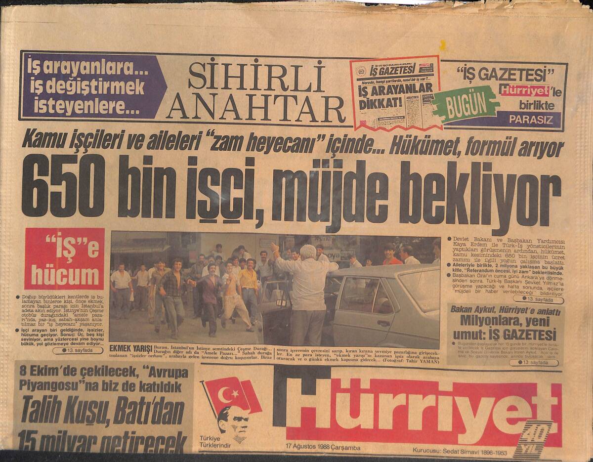 Hürriyet Gazetesi 17 Ağustos 1988 - Hacıbektaş'a Oy Avcıları - Özdağlar'ın Sarayı GZ133140 - 1