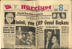 Hürriyet Gazetesi 17 Aralık 1962 - İnönü , Yine CHP Genel Başkanı GZ72625 - 1