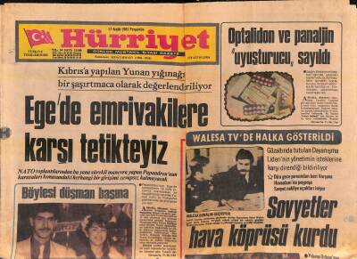 Hürriyet Gazetesi 17 Aralık 1981 - Kıbrısa Yapılan Yunan Yığınağı Bir Şaşırtmaca Olarak Değerlendiriliyor GZ119156 - 1