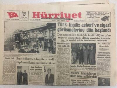 Hürriyet Gazetesi 17 Ekim 1952 - Türk İngiliz Askeri Ve Siyasi Görüşmelerine Başlandı GZ52293 - 1