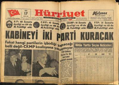 Hürriyet Gazetesi 17 Ekim 1961 - MBK , 14ler İçin Nihayet Kesin Bir Karara Vardı GZ77692 - 1