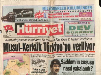 Hürriyet Gazetesi 17 Ekim 1990 - Saddamın Casusu Nasıl Yakalandı ? - Musul-Kerkük Türkiyeye Veriliyor GZ93780 - 1