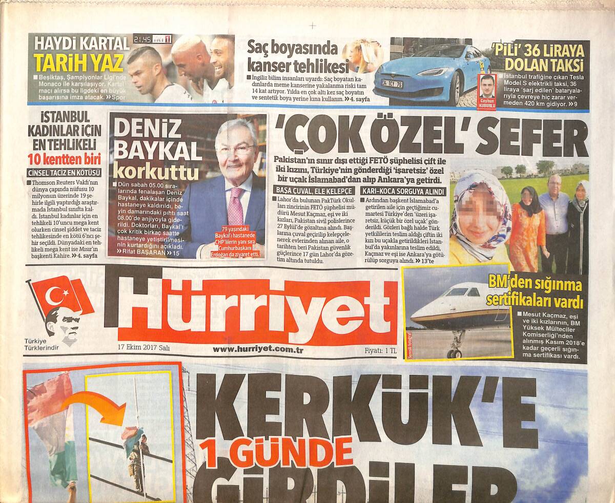 Hürriyet Gazetesi 17 Ekim 2017 - Ersun Yanal Gönderildi - Sıla'nın Heybesi GZ154206 - 1