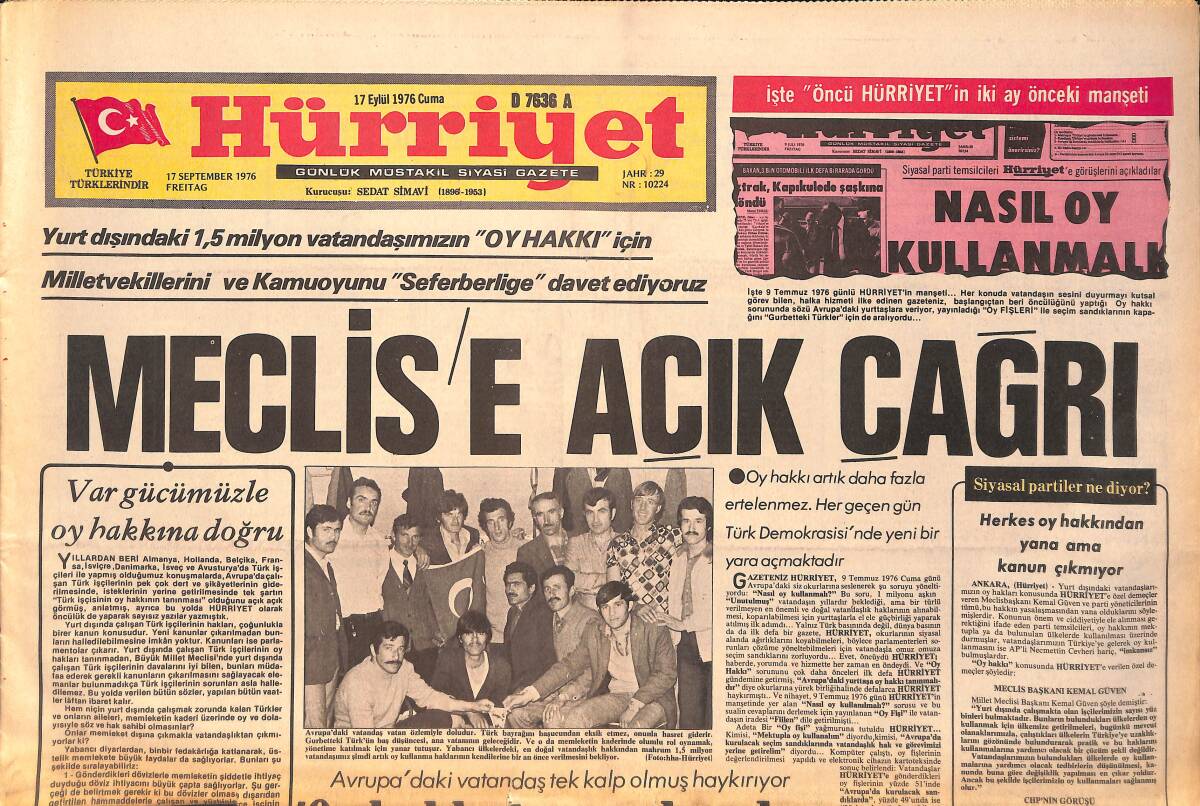 Hürriyet Gazetesi 17 Eylül 1976 - Tekirdağ'da Çalınan Otomobilleri Galeride Yeni Gibi Satıyorlar GZ158224 - 1