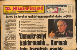 Hürriyet Gazetesi 17 Eylül 1980 - Ali Dinçer'de Görevden Alındı - Evren , Dünyada Günün Adamı GZ157779 - Gökçekoleksiyon