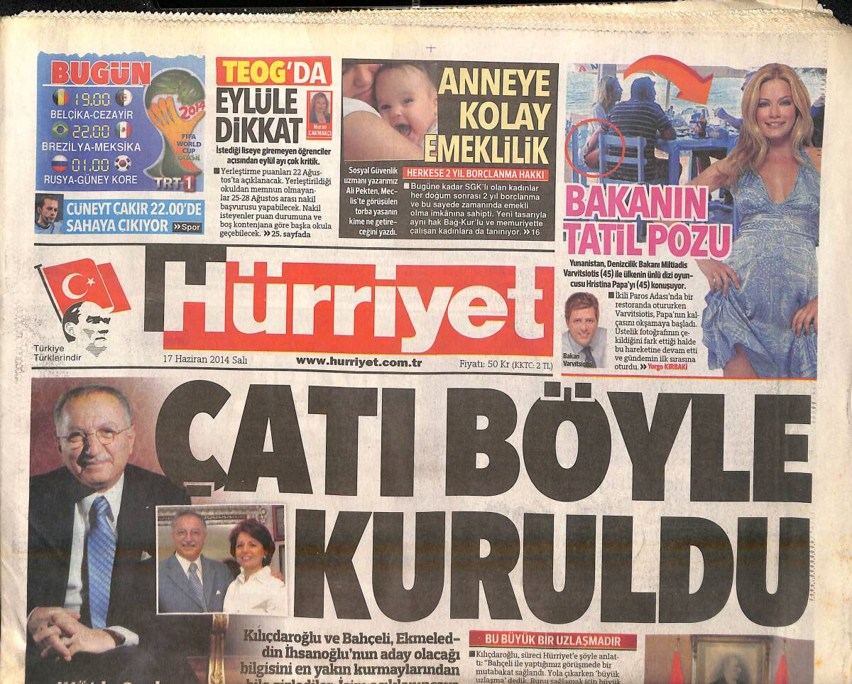 Hürriyet Gazetesi 17 Haziran 2014 - Erdoğan'a Kırım Ziyareti - 150 Bin Türkmen Aç Susuz Kaçıyorlar GZ159583 - 1