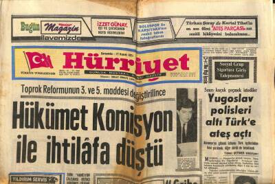 Hürriyet Gazetesi 17 Kasım 1971 - Almanyanın En Büyük Gazetesi Bild Yıldırım Servisle İşbirliği Yaptı GZ81178 - 1