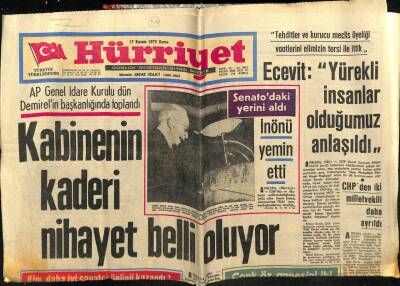 Hürriyet Gazetesi 17 Kasım 1972 - Kabinenin Kaderi Nihayet Belli Oluyor GZ55025 - 1