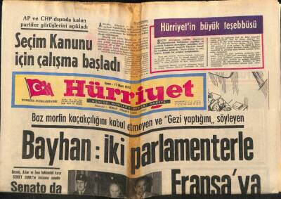 Hürriyet Gazetesi 17 Mart 1972 - Seçim Kanunu İçin Çalışma Başladı GZ77714 - 1