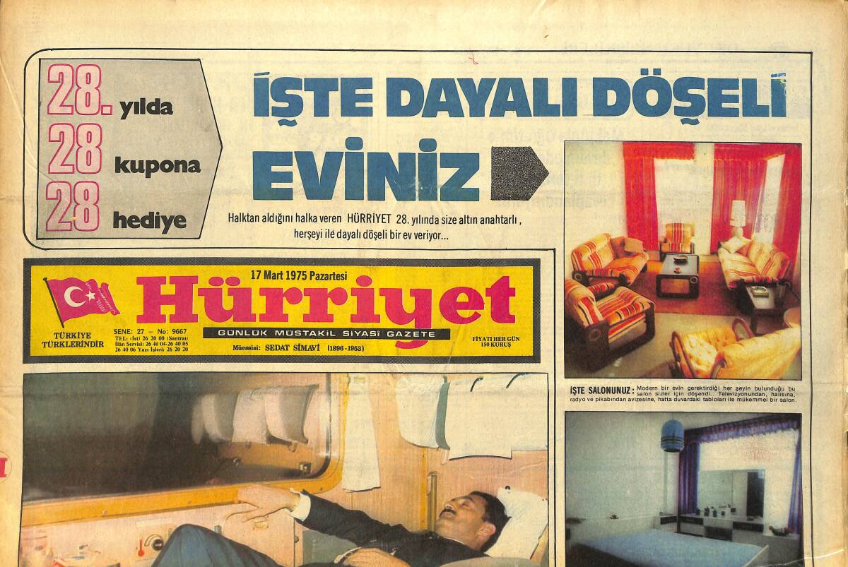 Hürriyet Gazetesi 17 Mart 1975 - Ve Burton İçkiyi Bıraktı - Amerika İle Aramızda 55 Gizli Anlaşma Var GZ157544 - 1