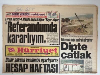 Hürriyet Gazetesi 17 Mart 1986 Gökovada Doğa Santrala Direniyor -GZ14588 - 1