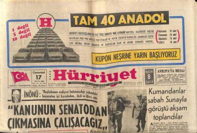 Hürriyet Gazetesi 17 Mayıs 1969 - Rusların Attığı Uzay Gemisi Venüse İndi GZ80913 - 1