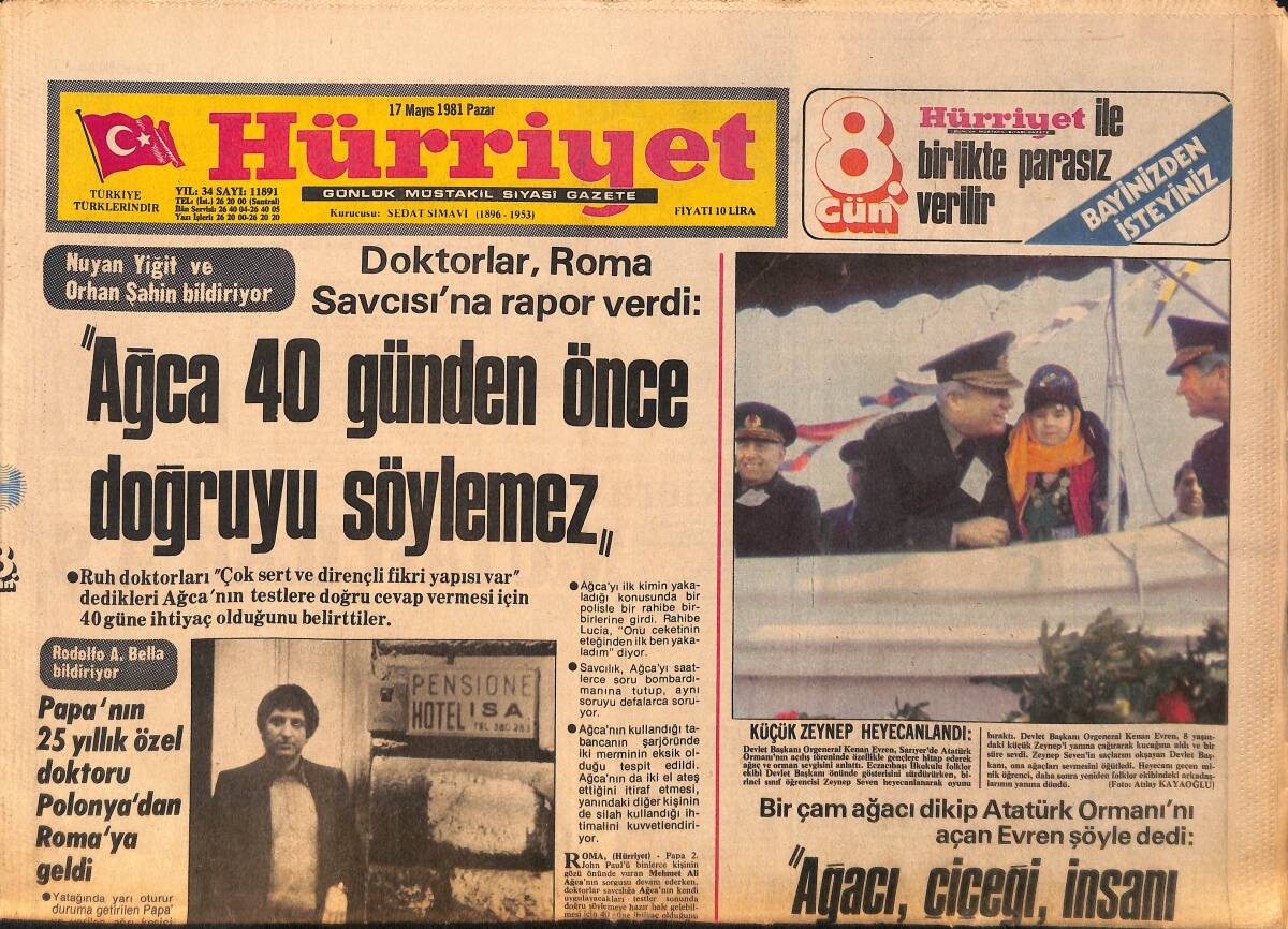 Hürriyet Gazetesi 17 Mayıs 1981 - İlyas Tüfekçi Alman Liginin Kaderini Değiştirdi - Emel Sayın, Gönül Yazar, Sevim Tuna Gazino Afişi GZ158134 - 1