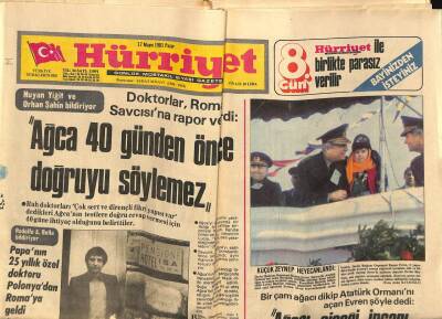 Hürriyet Gazetesi 17 Mayıs 1981 - Papanın 25 Yıllık Özel Doktoru Polonyadan Romaya Geldi GZ74300 - 1