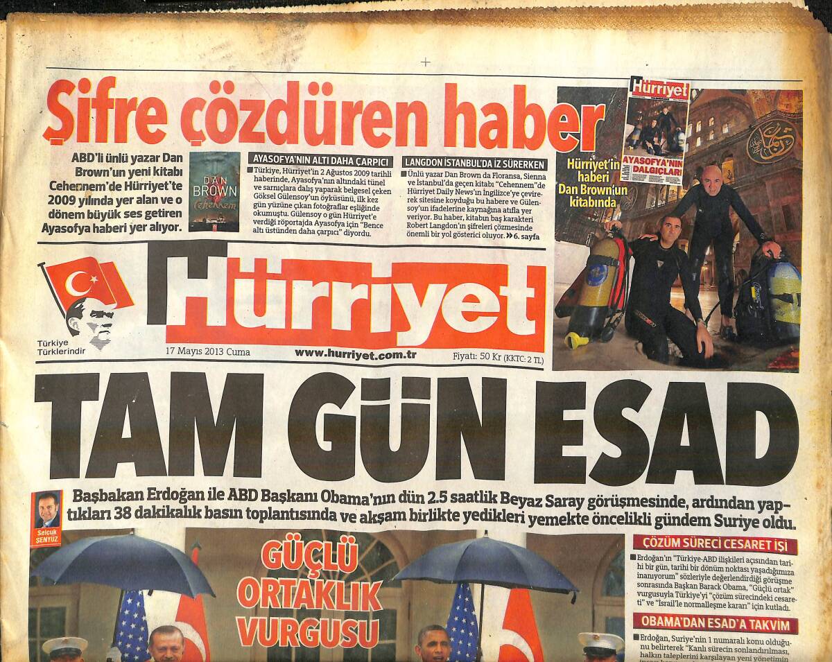 Hürriyet Gazetesi 17 Mayıs 2013 - Amerika İle Serbest Ticarete İlk Adım - Şirin Baba Ve Şirin Geliyor GZ159697 - 1
