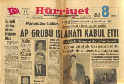 Hürriyet Gazetesi 17 Nisan 1963 - İstanbul Kadın Berberleri Ankaralıları Mağlup Etti - Liz Taylora Akşam Yemeği 1560 Liraya Maloluyor ! GZ123251 - 1