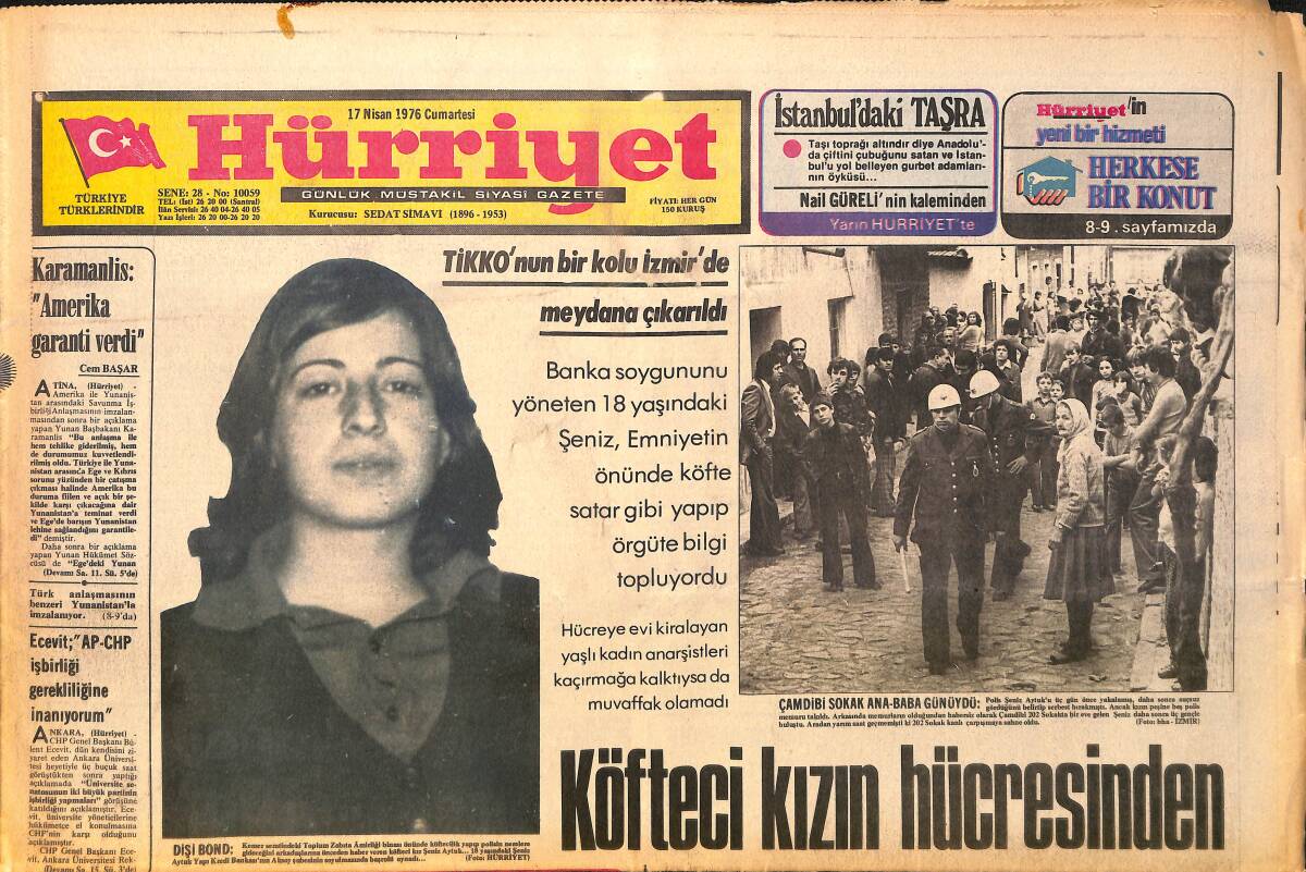 Hürriyet Gazetesi 17 Nisan 1976 - Beko Fabrikası Yandı - Emel Sayın, Filiz Akın, Nilüfer Gazino Afişi GZ158132 - 1
