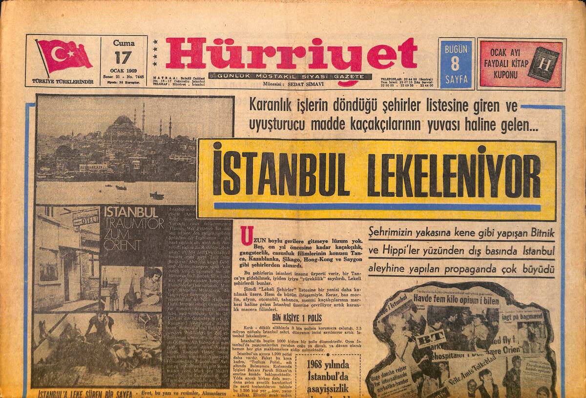 Hürriyet Gazetesi 17 Ocak 1969 - Aşık Olduğu Kız İçin 75 Metre Boyunda Şiir Yazdı - Sümerbank Grevinde Anlaşma Olmadı GZ158184 - 1
