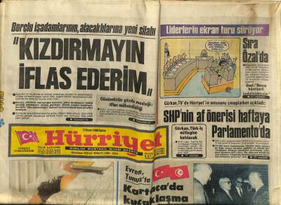 Hürriyet Gazetesi 17 Ocak 1986 - İş Adamlarının Yeni Silahı,Kızdırmayın İflas Ederim GZ97435 - 1