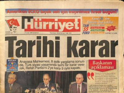 Hürriyet Gazetesi 17 Ocak 1998 - Çillere Yüce Divan Yolu - Arjantini Ayağa Kaldıran İtirafçı GZ123338 - 1