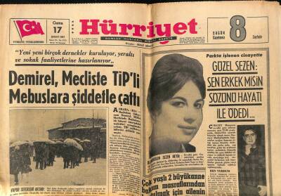 Hürriyet Gazetesi 17 Şubat 1967 - Demirel , Mecliste TİPli Mebuslara Şiddetle Çattı GZ117943 - 1