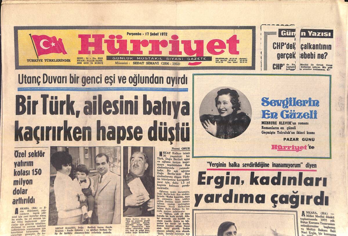 Hürriyet Gazetesi 17 Şubat 1972 - Sukarno'nun Dul Eşi Bir İspanyol Bankerle Nişanlandı - Henry Fonda'nın Kızı Asi Siyasetçi, Oğlu İse Keş Oldu GZ156916 - 1