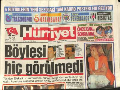 Hürriyet Gazetesi 17 Temmuz 1992 - CHPnin Kaderi İstanbula Bağlı GZ89145 - 1