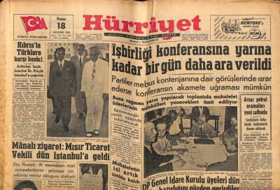 Hürriyet Gazetesi 18 Ağustos 1957 - Kıbrısta Türklere Karşı Baskı !... GZ68991 - 1
