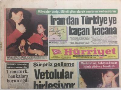 Hürriyet Gazetesi 18 Ağustos 1983 - İrandan Türkiyeye Kaçan Kaçana GZ32896 - 1