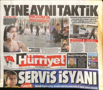Hürriyet Gazetesi 18 Ağustos 2017 - Kalıcı OHALin Mesajı İyi Olmaz - Köselenin İstifası İşleme Konuldu GZ125667 - 1