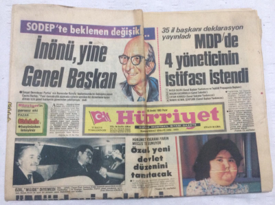 Hürriyet Gazetesi 18 Aralık 1983 - İnönü, Yine Genel Başkan - GZ17820 - 1