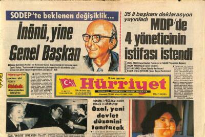 Hürriyet Gazetesi 18 Aralık 1983 - Özal , Yeni Devlet Düzenini Tanıtacak GZ90305 - 1
