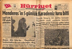 Hürriyet Gazetesi 18 Ekim 1957 - Adnan Menderesin Karadeniz Turu Bitti GZ71152 - 2