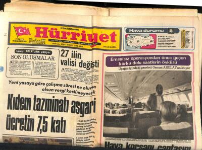 Hürriyet Gazetesi 18 Ekim 1980 - Erimin Katili Öldü - Kıdem Tazminatı Asgari Ücretin 7,5 Katı GZ118458 - 1