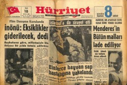 Hürriyet Gazetesi 18 Eylül 1962 - Menderesin Bütün Malları İade Ediliyor GZ72570 - 1