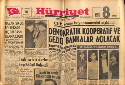 Hürriyet Gazetesi 18 Eylül 1965 - Irakta Bir Darbe Teşebbüsü Önlendi GZ67715 - 1