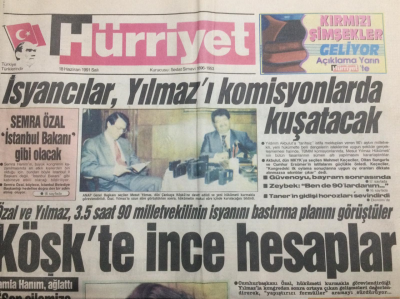 Hürriyet Gazetesi 18 Haziran 1991 - Semra Özal İstanbul Bakanı Gibi Olacak - GZ12047 - 2