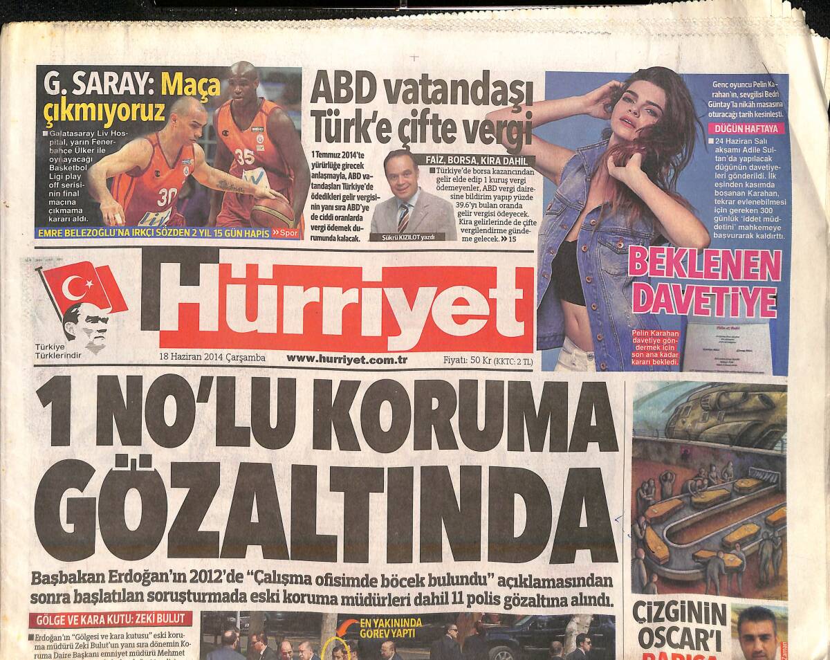 Hürriyet Gazetesi 18 Haziran 2014 - Galatasaray Son Maça Çıkmama Kararı Aldı - Soma'da Maaş Eylemi GZ159594 - 1