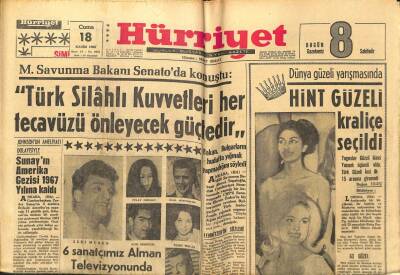 Hürriyet Gazetesi - 18 Kasım 1966 - Hint Güzeli Kraliçe Seçildi GZ99318 - 1