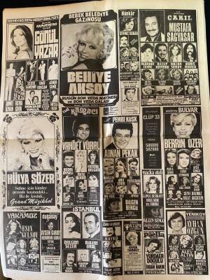 Hürriyet Gazetesi 18 Kasım 1979 - Gazino Afişleri * Behiye Aksoy - Gönül Yazar - Mustafa Sağyaşar - Vahdet Vural GZ67748 - 2
