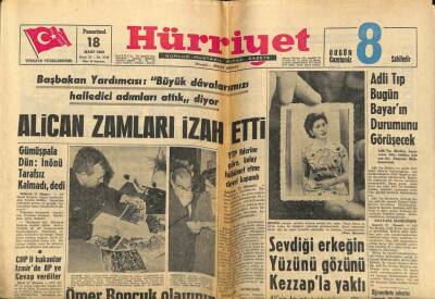 Hürriyet Gazetesi 18 Mart 1963 - Bir Kadın Sevdiği Erkeğin Yüzünü Kezzapla Yaktı GZ97531 - 1