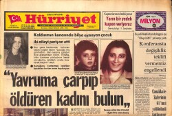 Hürriyet Gazetesi 18 Mart 1976 - Hüsniye Eriş Kaldırımdaki Çocuğa Çarpıp Kendi Çocuğunu ve Arabasını Bırakıp Kaçtı - Emel Sayın Burnunu Düzeltecek GZ158245 - Gökçekoleksiyon