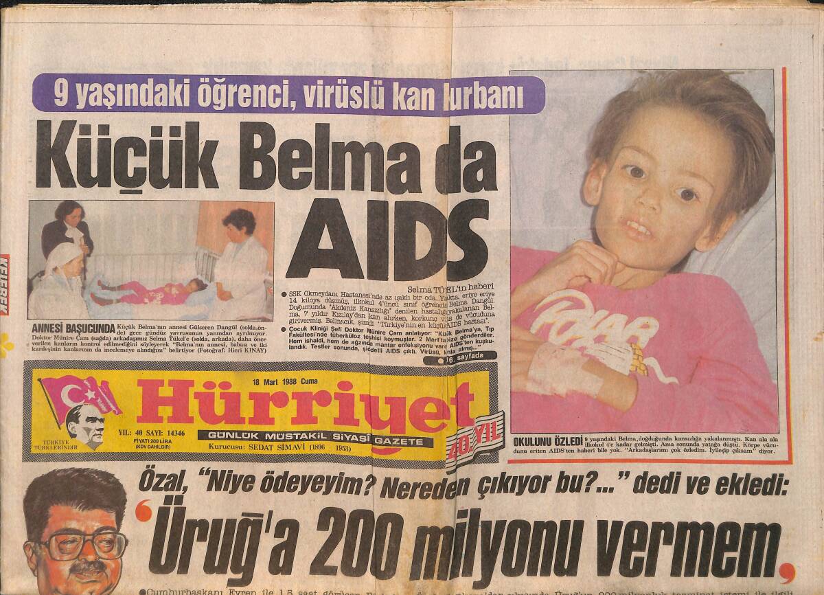 Hürriyet Gazetesi 18 Mart 1988 - Bülent Ersoy'a Düdüklü Destek - Özal ''Üruğ'a 200 Milyonu Vermem'' GZ157853 - 1