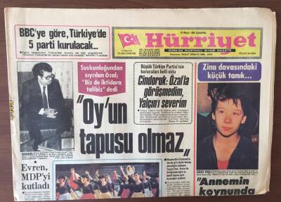 Hürriyet Gazetesi 18 Mayıs 1983 - Turgut Özal Kendi Başına Parti Kuracağını Açıkladı GZ6650 - 1