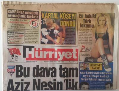 Hürriyet Gazetesi 18 Mayıs 2003 - Bu Dava Tama Aziz Nesinlik , Kartal Köşeyi Döndü GZ28336 - 1