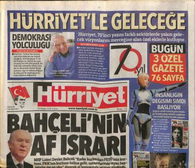 Hürriyet Gazetesi 18 Mayıs 2018 - İnsanlığın Değişimi Şimdi Başlıyor - Haydi Fenerbahçe Bir Daha GZ125660 - 1