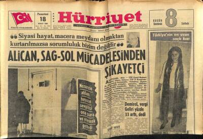 Hürriyet Gazetesi 18 Nisan 1966 - Alican Sağ Sol Mücadelesinden Şikayetçi GZ54982 - 1