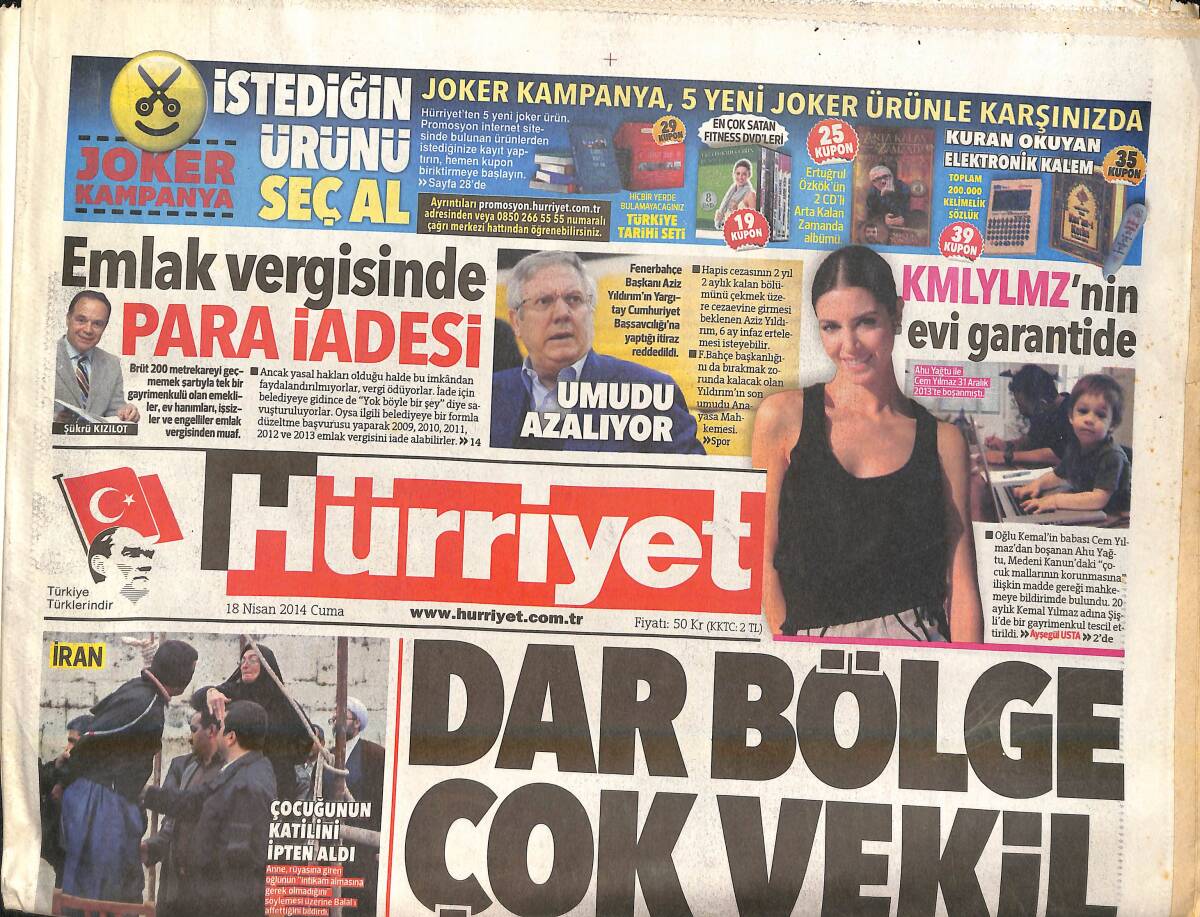 Hürriyet Gazetesi 18 Nisan 2014 - Twitter Buz Kesti - Emlak Vergisinde Para İadesi GZ159585 - 1