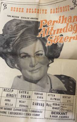 Hürriyet Gazetesi 18 Ocak 1969 - Bebek Belediye Gazinosu Afişi * Perihan Altındağ Sözeri GZ76516 - 2