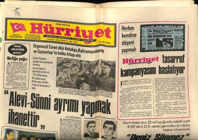 Hürriyet Gazetesi 18 Ocak 1981 - Orgeneral Evren Dün Antakya ,Kahramanmaraş Ve Gaziantepte Halka Hitap Etti GZ67799 - 1